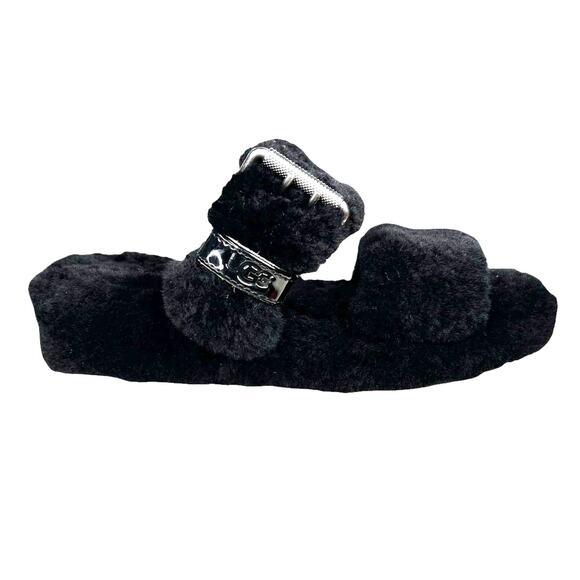 Ugg Women’s Fuzz Yeah Black Shearling Slipper Size US 6 - Picture 1 of 10